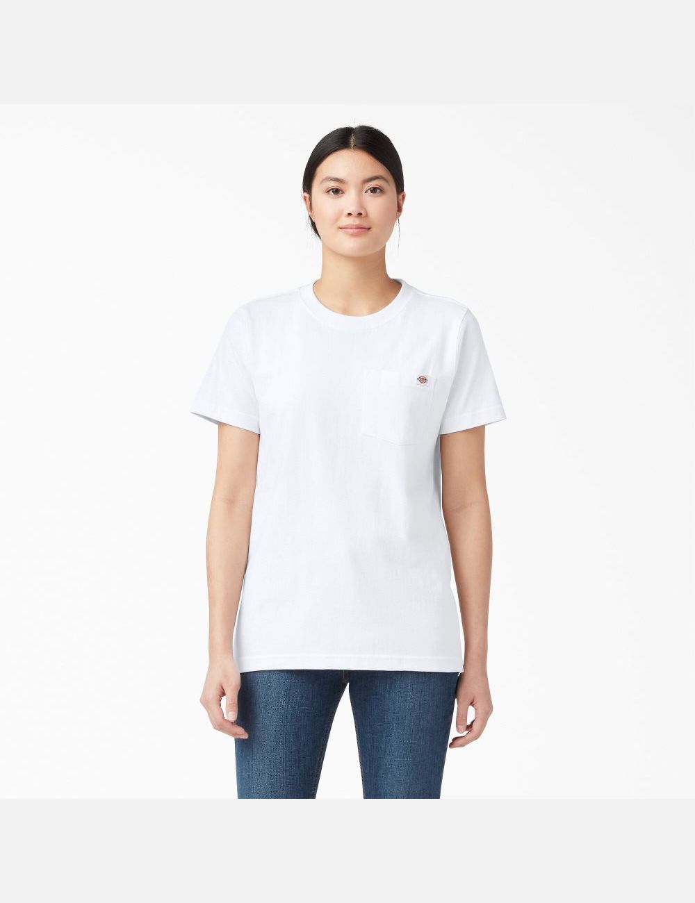 T Shirts Dickies Corta Sleeve Heavyweight Blanche | 385VBJCTY