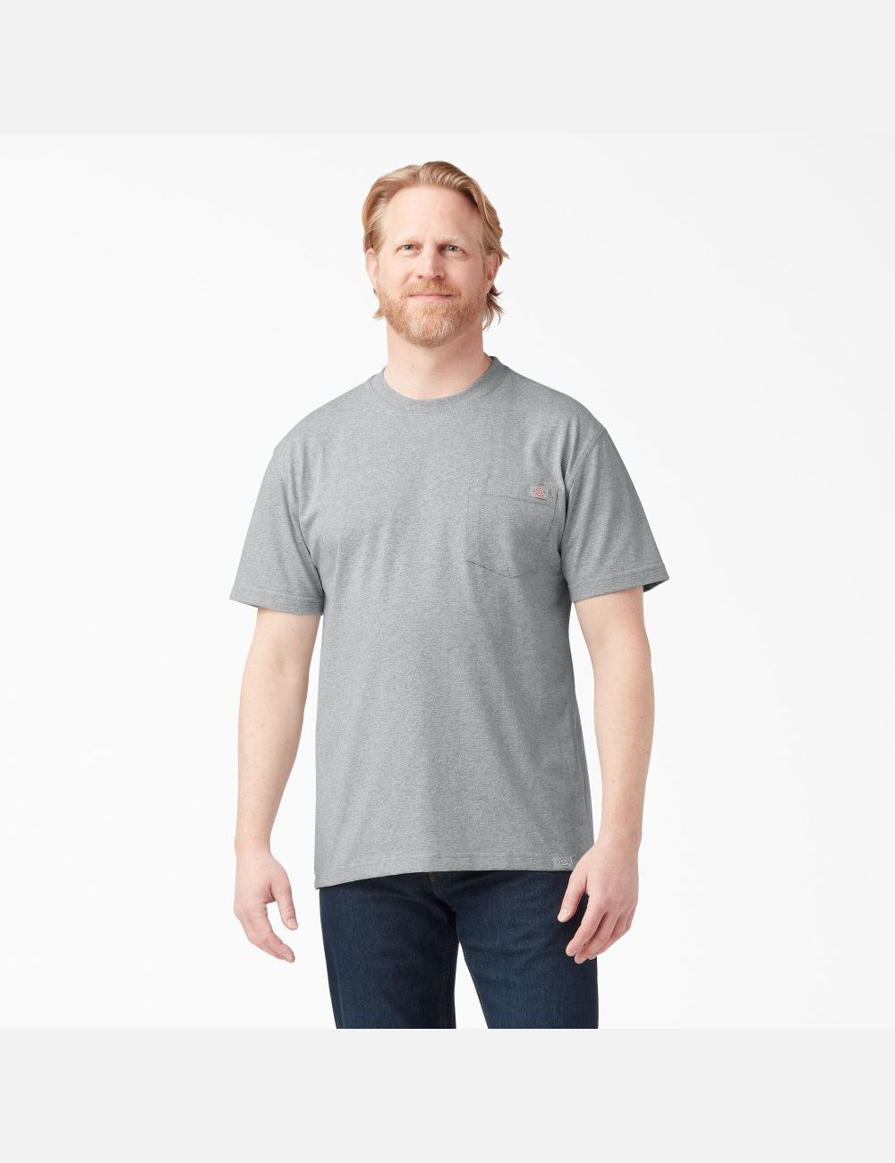 T Shirts Dickies Corta Sleeve Heavyweight Crew Neck Grise | 425DMRJFQ