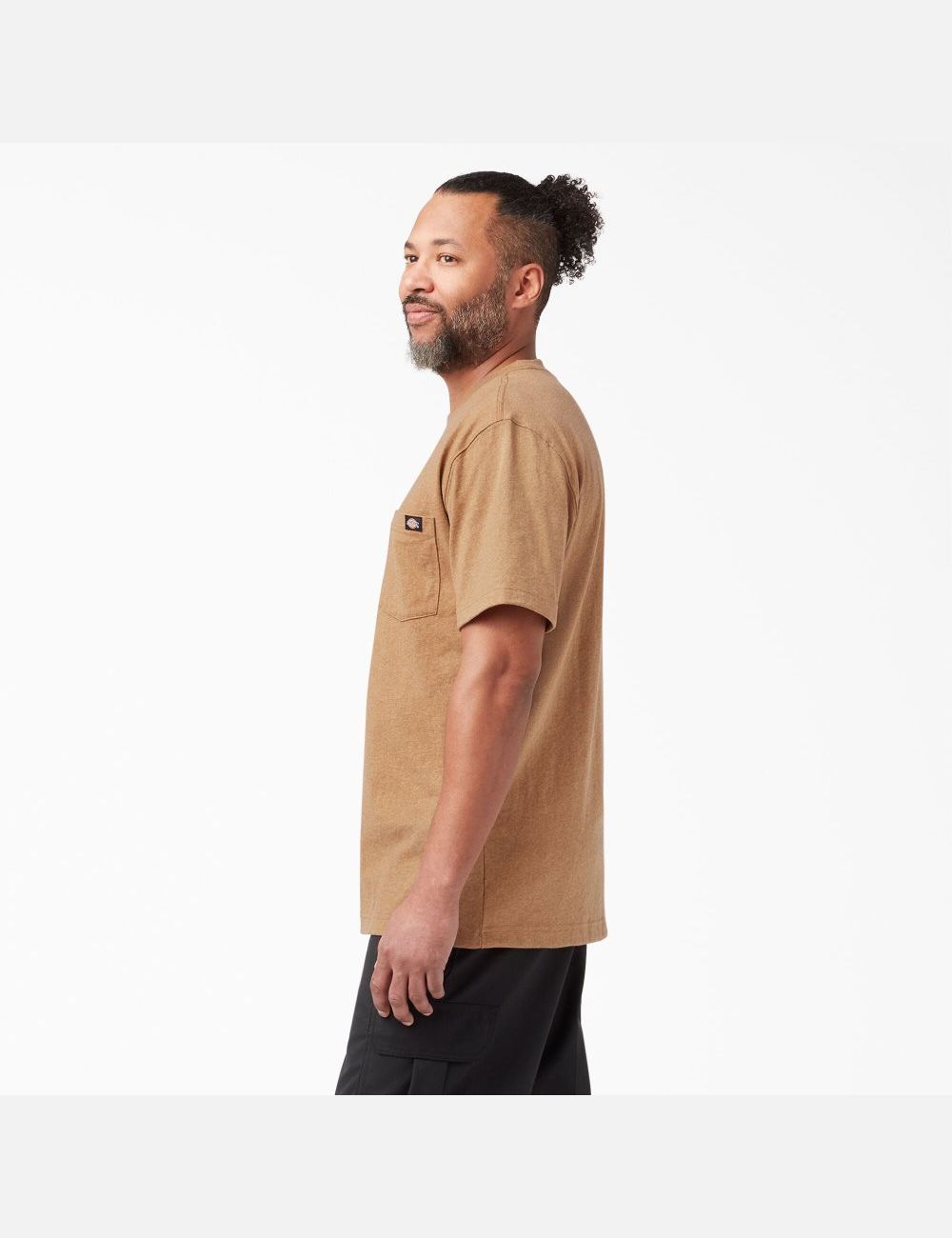 T Shirts Dickies Corta Sleeve Heavyweight Heathered Marron | 605QJVZTO