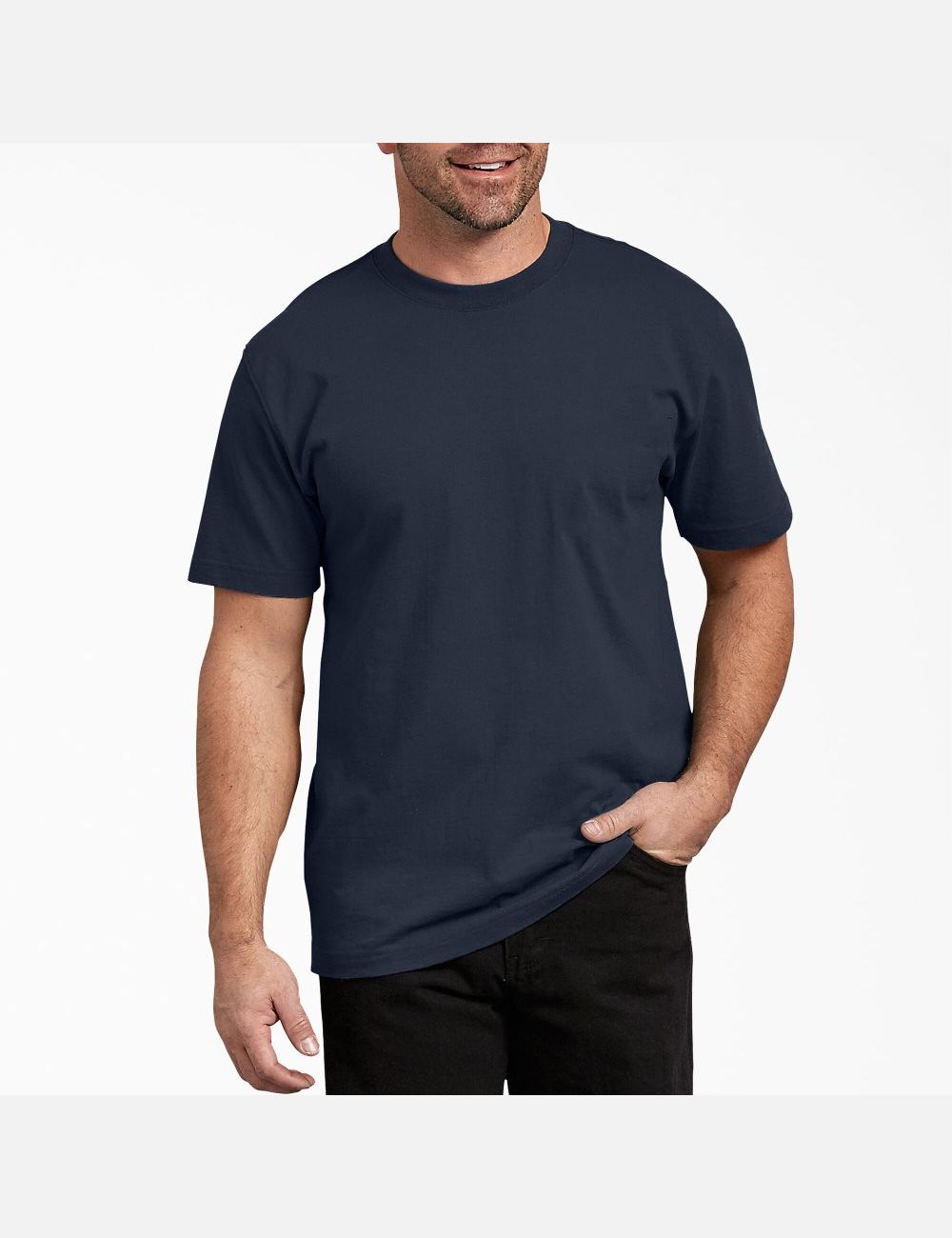 T Shirts Dickies Corta Sleeve Heavyweight Crew Neck Bleu Marine | 651WJNLSF