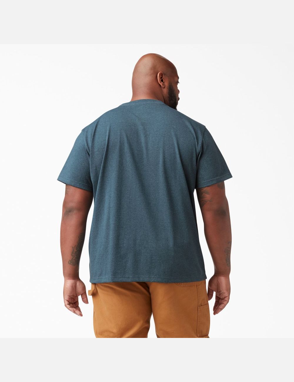 T Shirts Dickies Corta Sleeve Heavyweight Heathered Bleu | 860LXSKUY