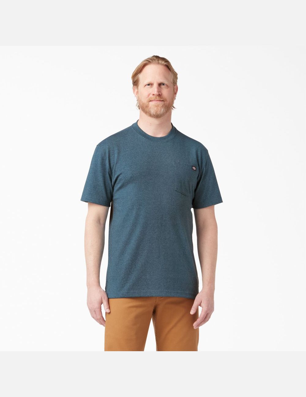 T Shirts Dickies Corta Sleeve Heavyweight Heathered Bleu | 860LXSKUY