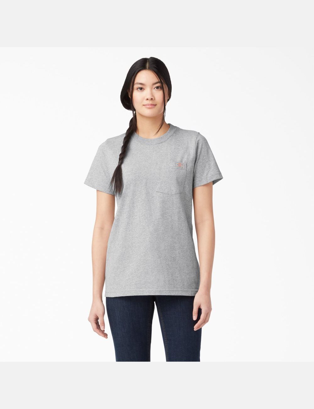 T Shirts Dickies Corta Sleeve Heavyweight Grise | 957BGFINU