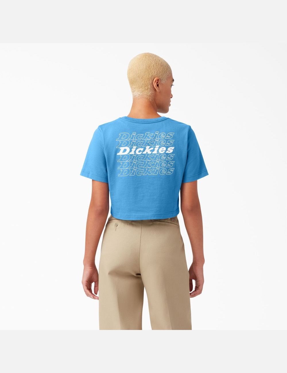 T Shirts Dickies Cropped Graphique Bleu Foncé | 496CXQUPA