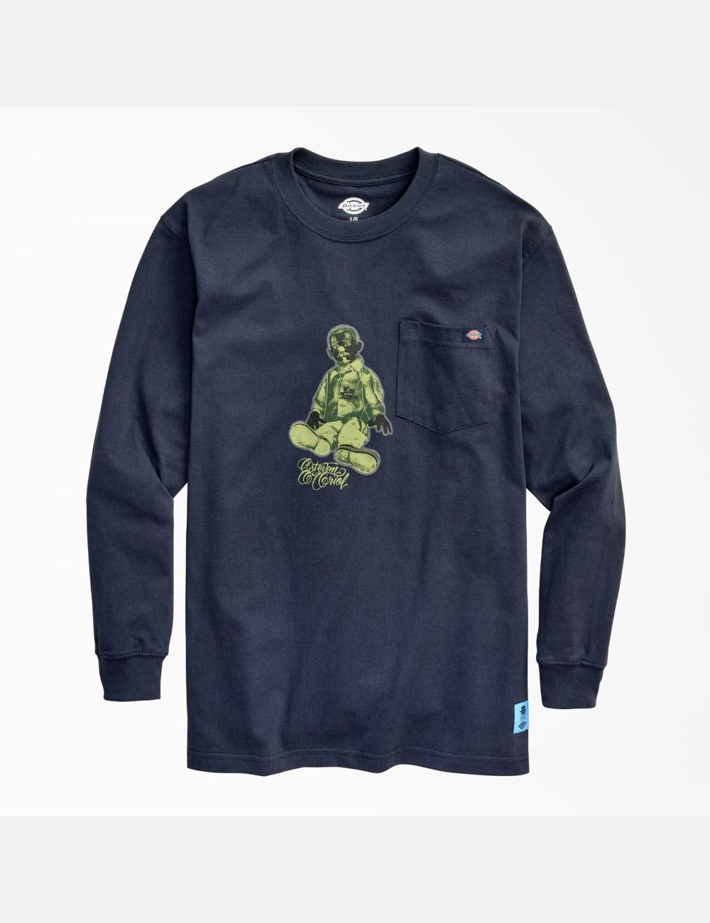 T Shirts Dickies Estevan Oriol x Green El Triste Long Sleeve Bleu Marine | 342CAJUGN