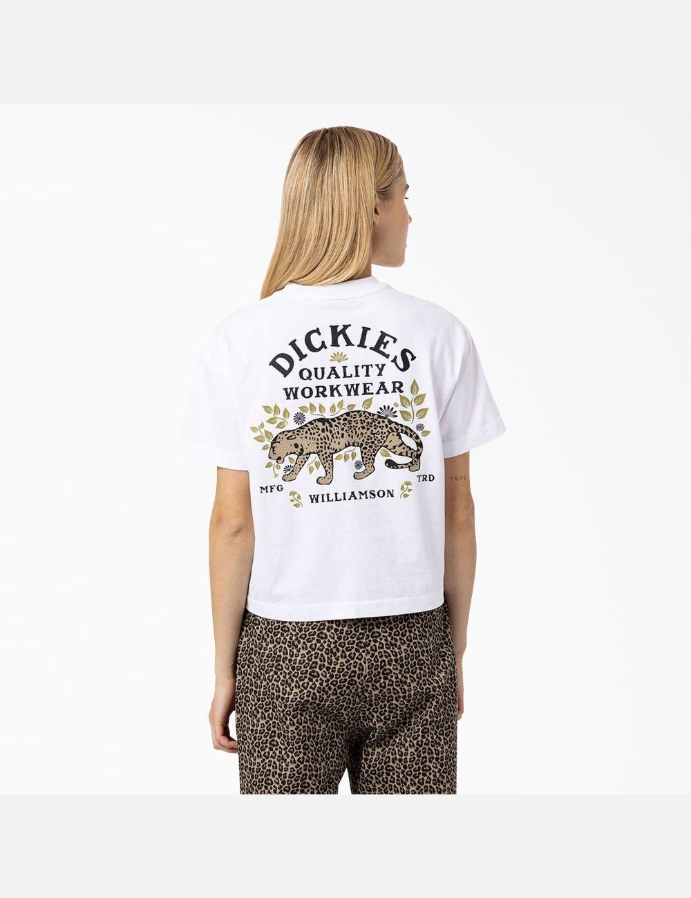 T Shirts Dickies Fort Lewis Cropped Graphique Blanche | 895MVCPYK