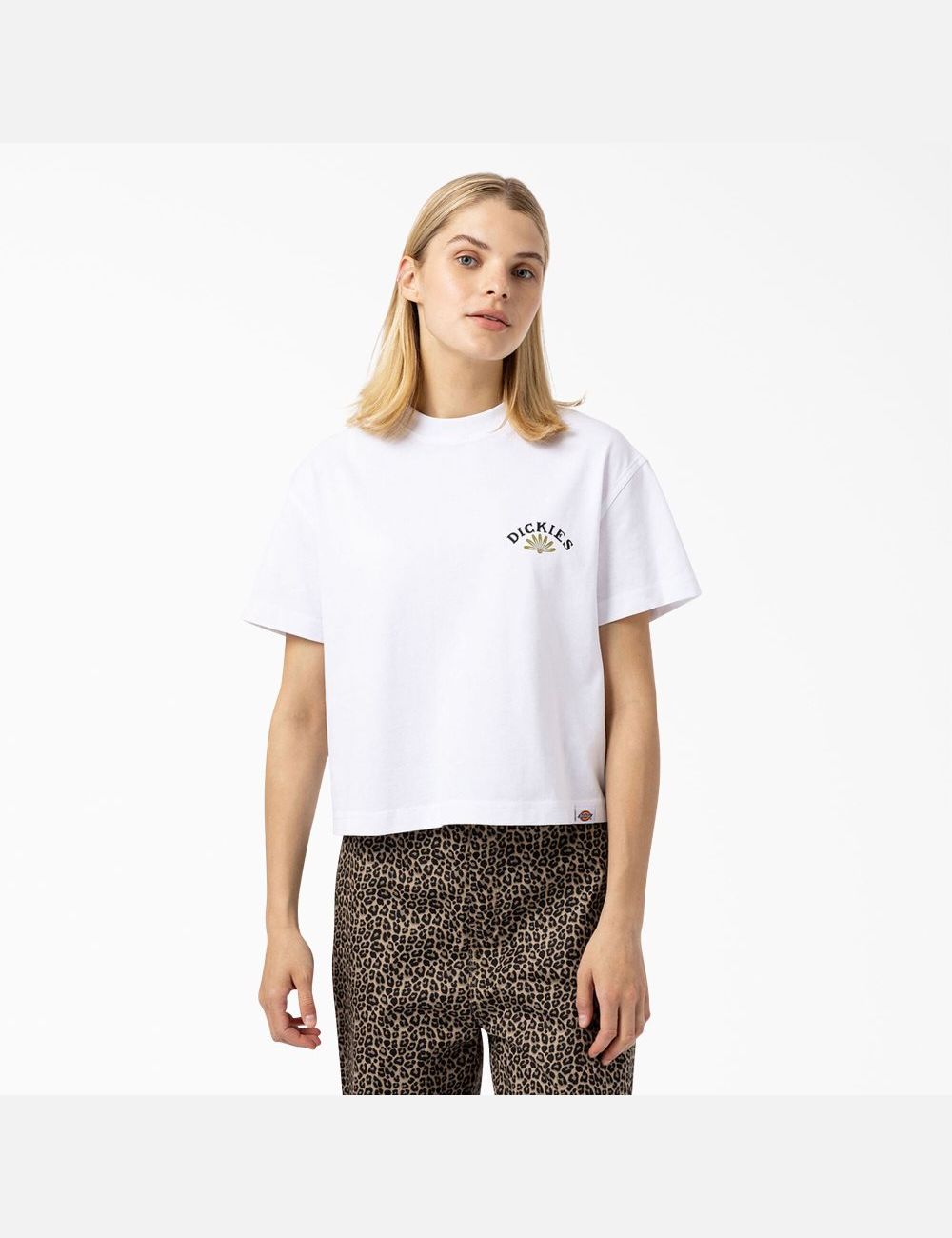 T Shirts Dickies Fort Lewis Cropped Graphique Blanche | 895MVCPYK