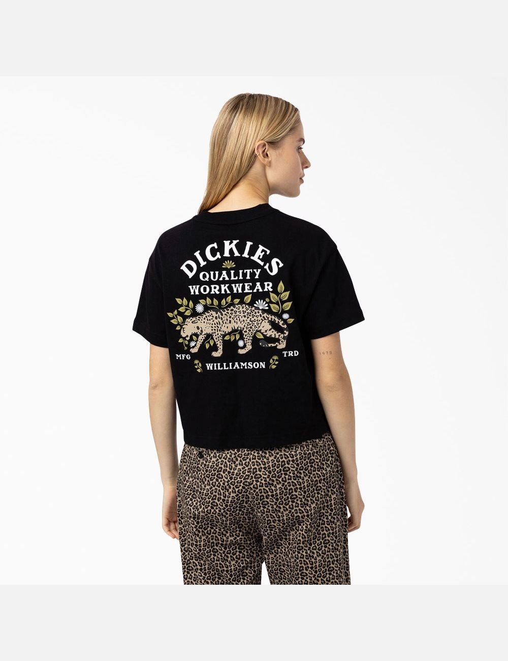 T Shirts Dickies Fort Lewis Cropped Graphique Noir | 971TVHISO