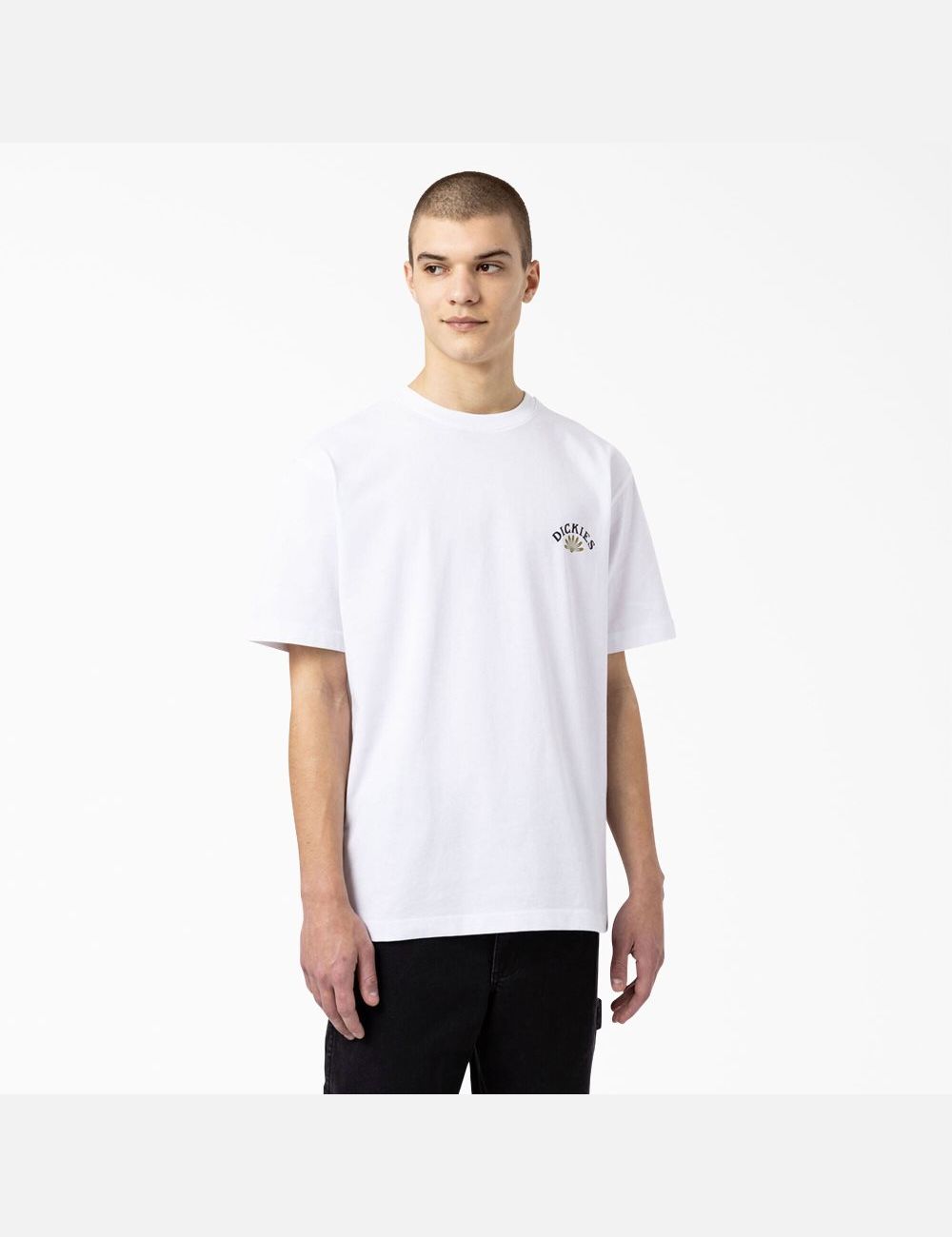 T Shirts Dickies Fort Lewis Graphique Corta Sleeve Blanche | 029FRKJWH