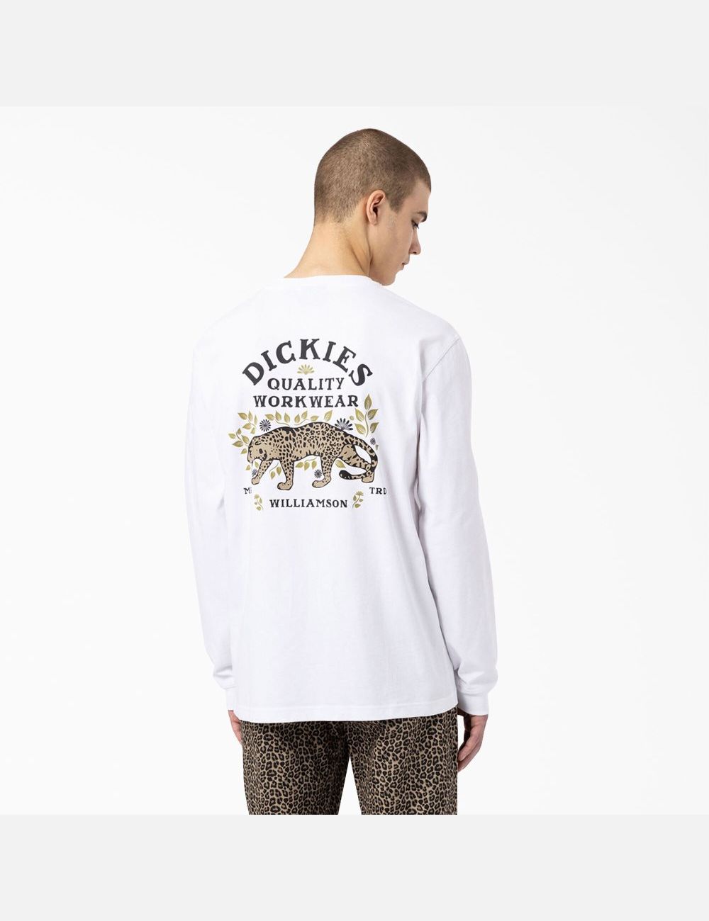 T Shirts Dickies Fort Lewis Graphique Long Sleeve Blanche | 176FDPYCA