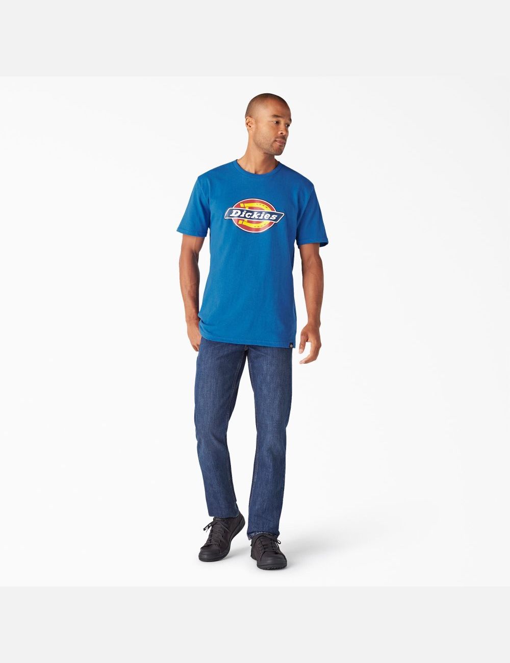 T Shirts Dickies Logo Graphique Bleu Royal Bleu | 312RNEUBI