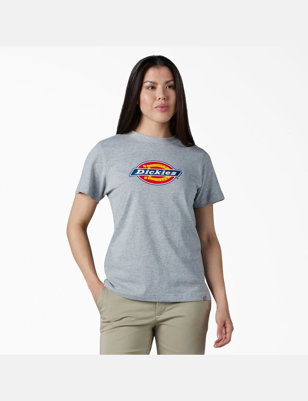 T Shirts Dickies Logo Graphique Grise | 630DJKVYU