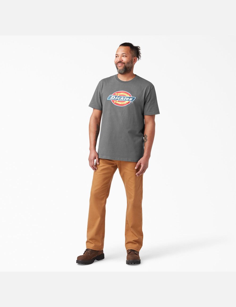 T Shirts Dickies Logo Graphique Grise | 789GACDVU