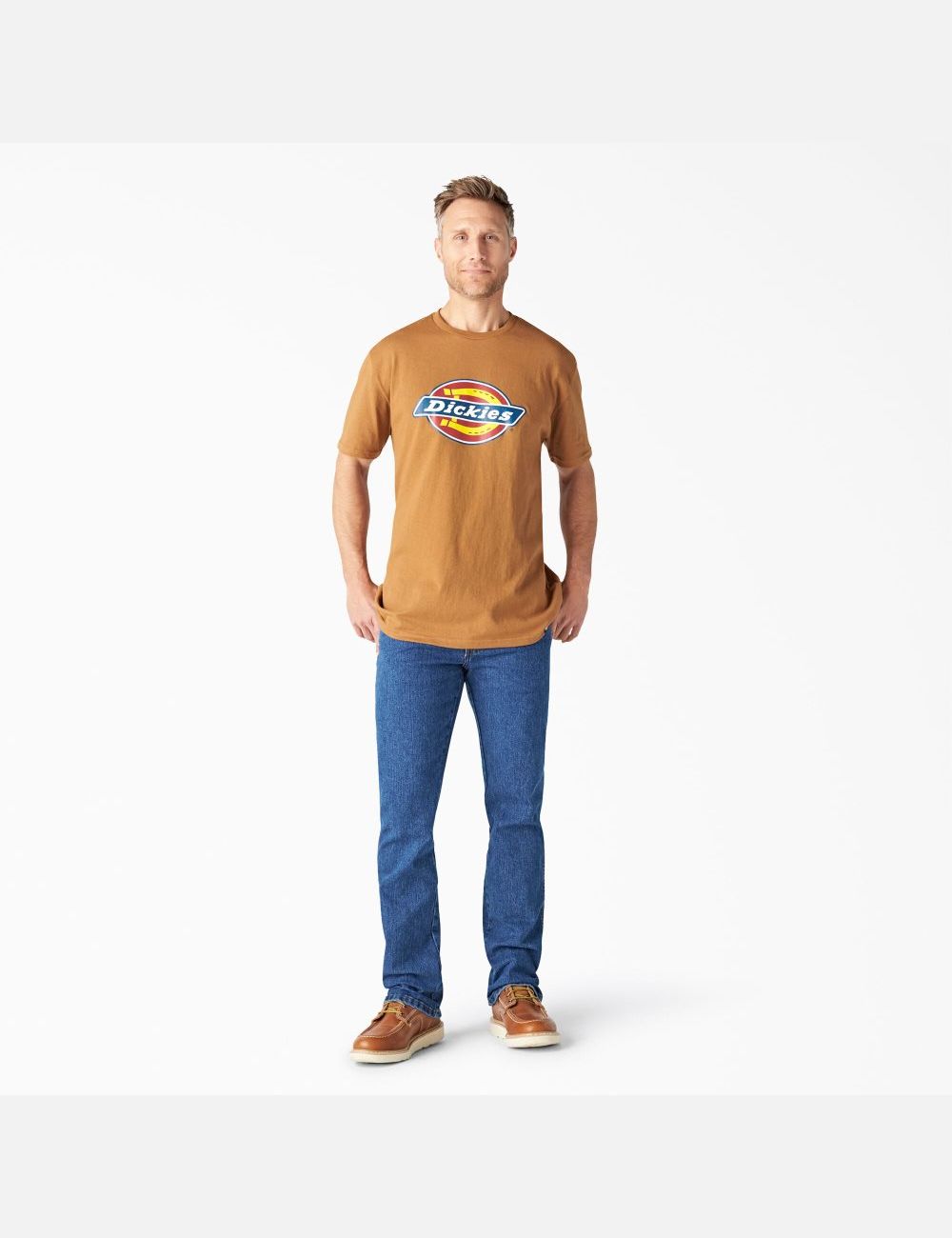 T Shirts Dickies Logo Graphique Marron | 591NVTAPX