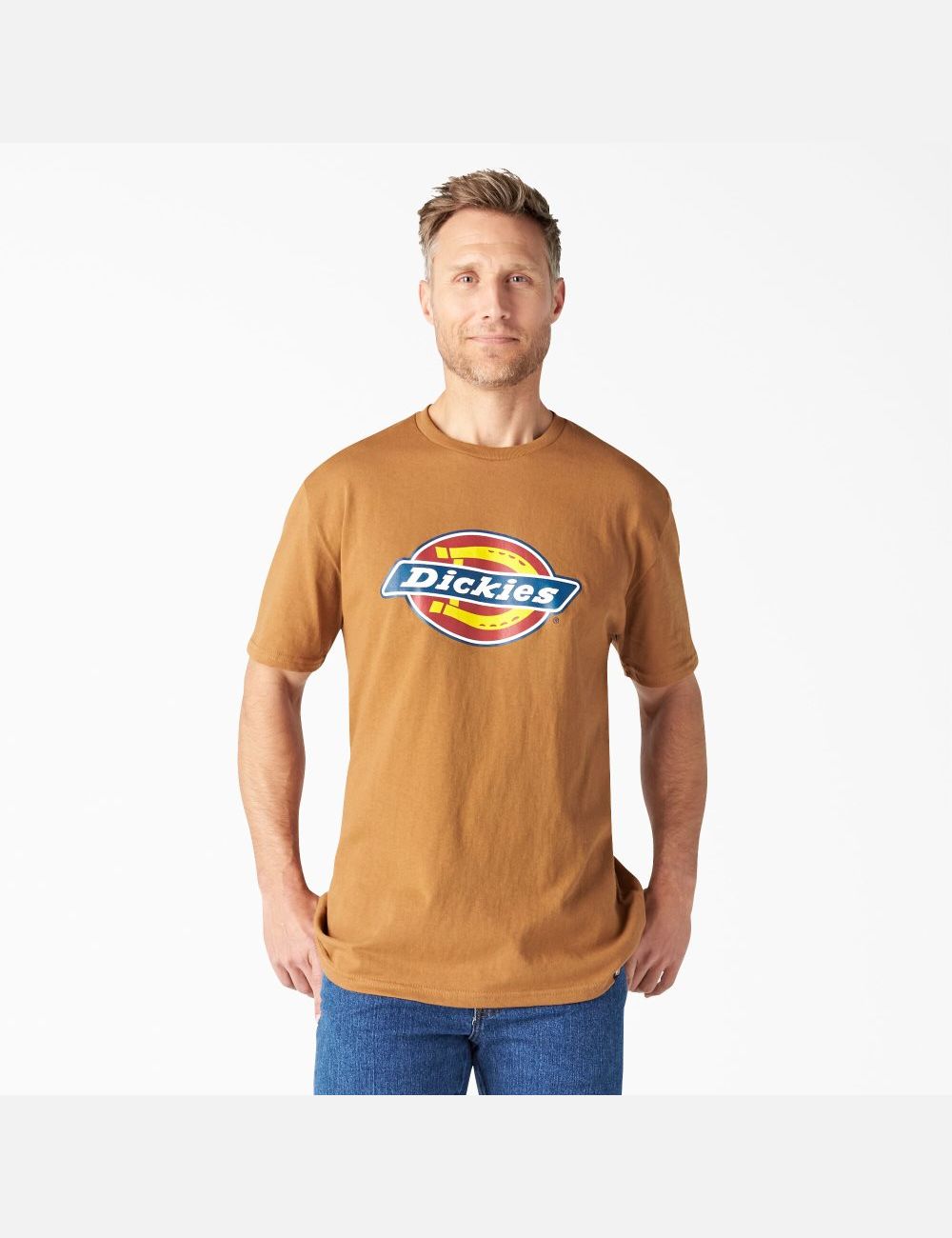 T Shirts Dickies Logo Graphique Marron | 591NVTAPX