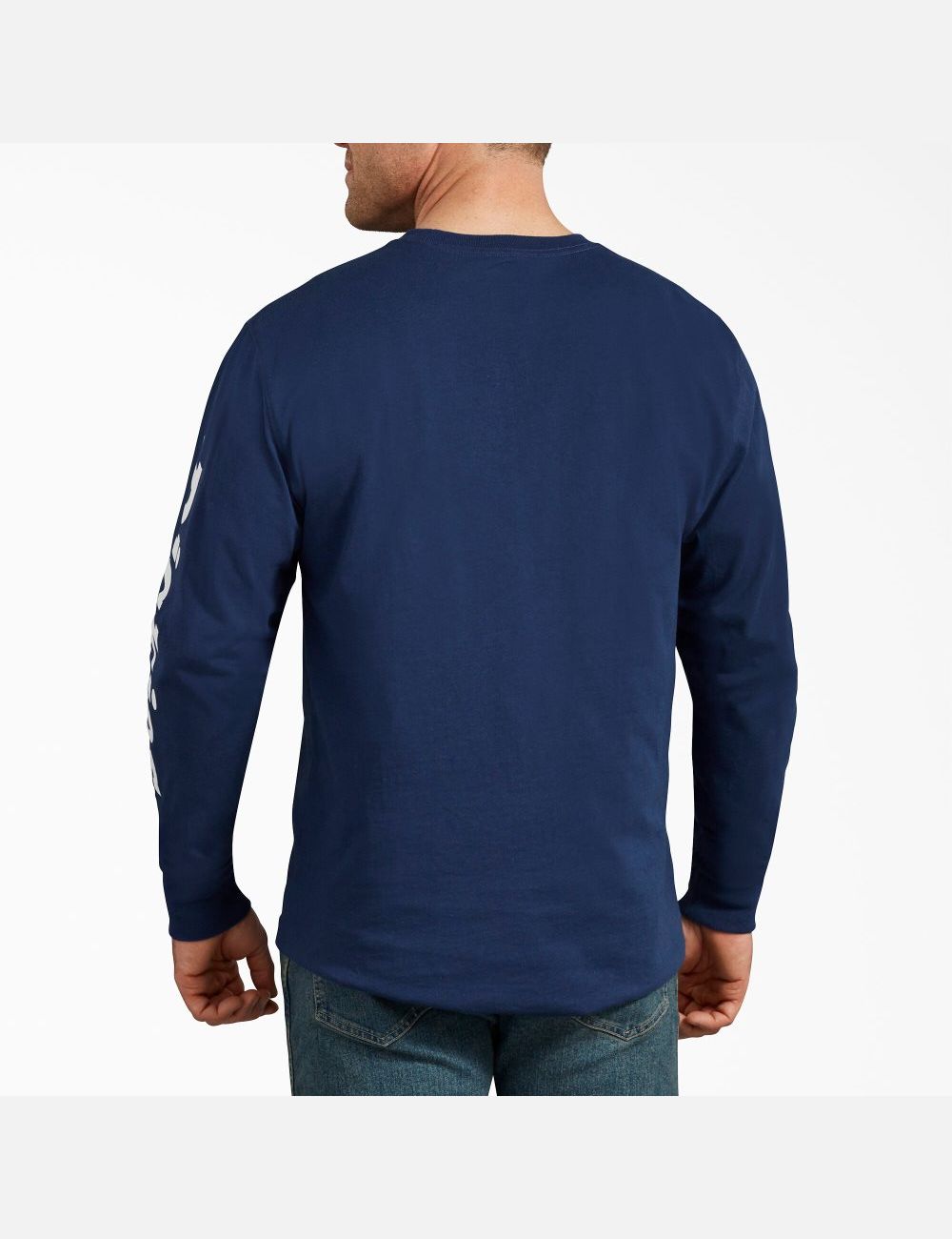 T Shirts Dickies Long-Sleeve Graphique Bleu Foncé | 972UEGKYS