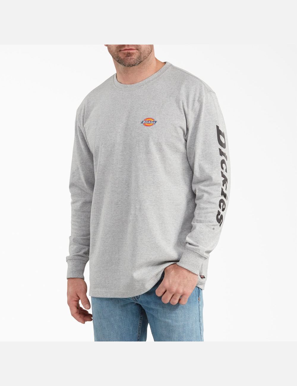 T Shirts Dickies Long-Sleeve Graphique Grise | 263UPQKTE