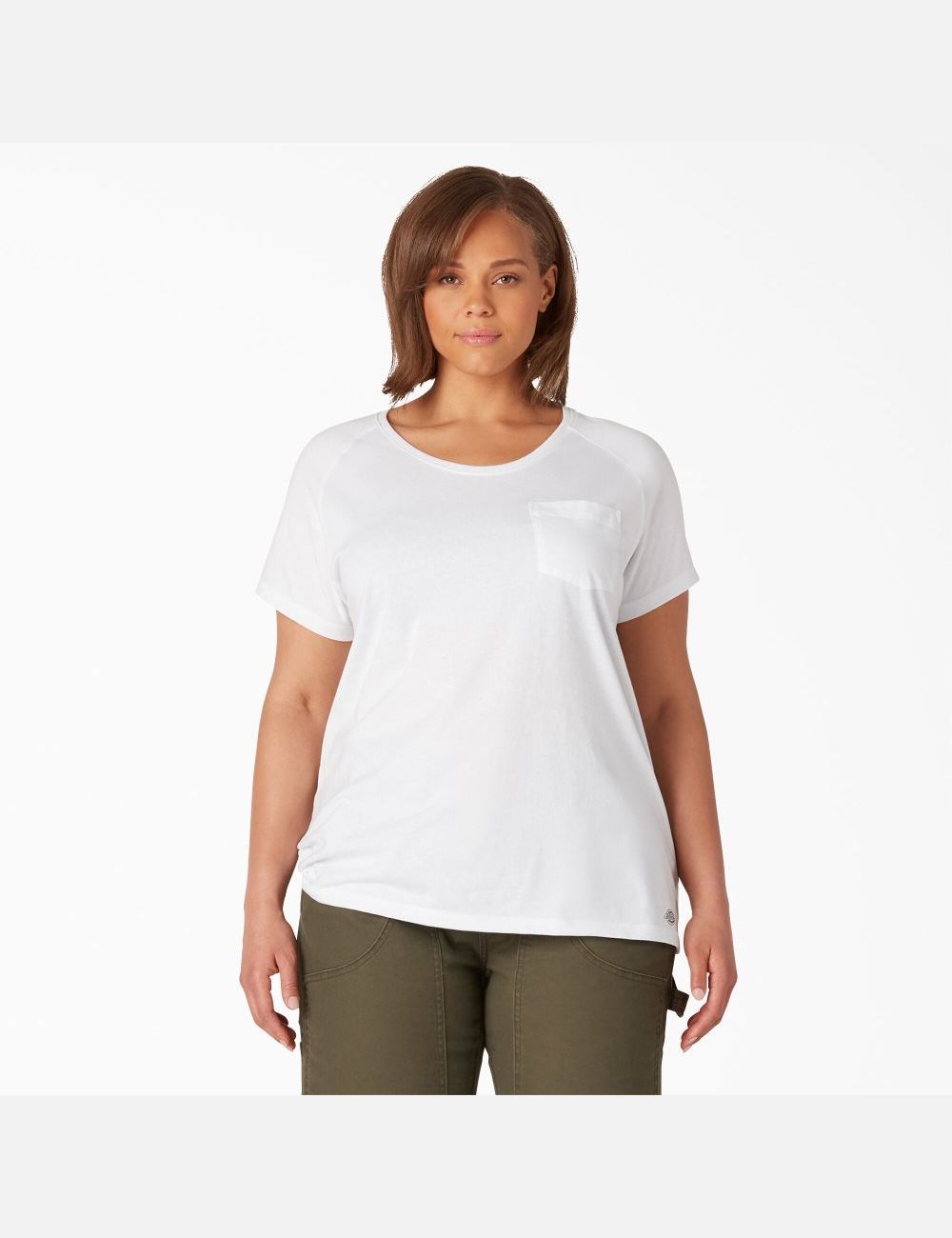 T Shirts Dickies Plus Cooling Corta Sleeve Blanche | 897QHFOLU