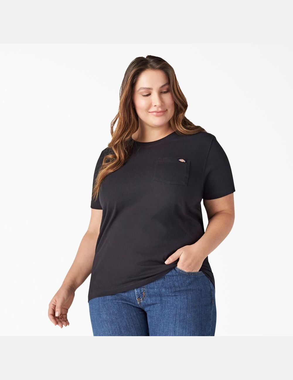 T Shirts Dickies Plus Heavyweight Corta Sleeve Noir | 163CTBHEJ