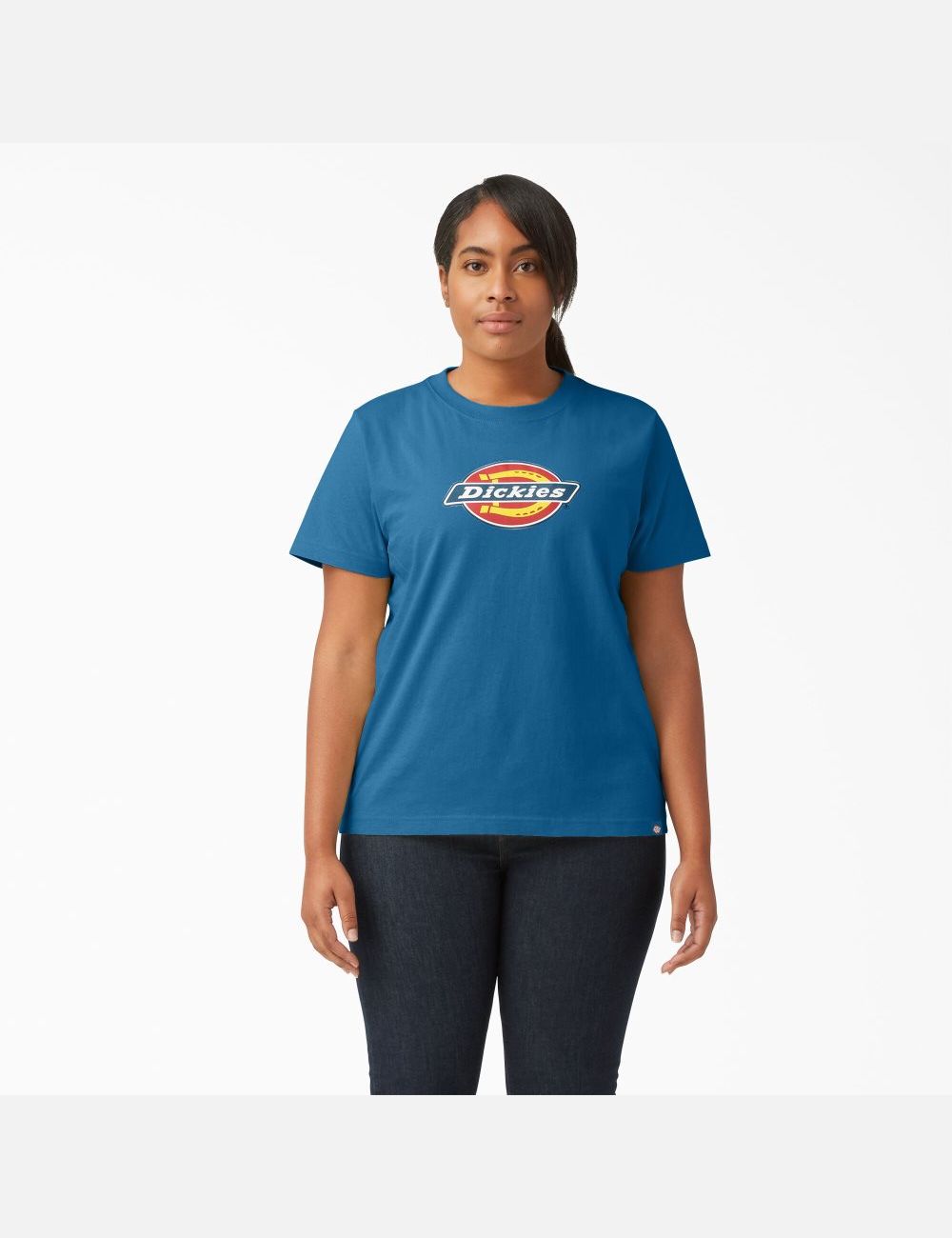 T Shirts Dickies Plus Logo Graphique Bleu | 946BHRZPW