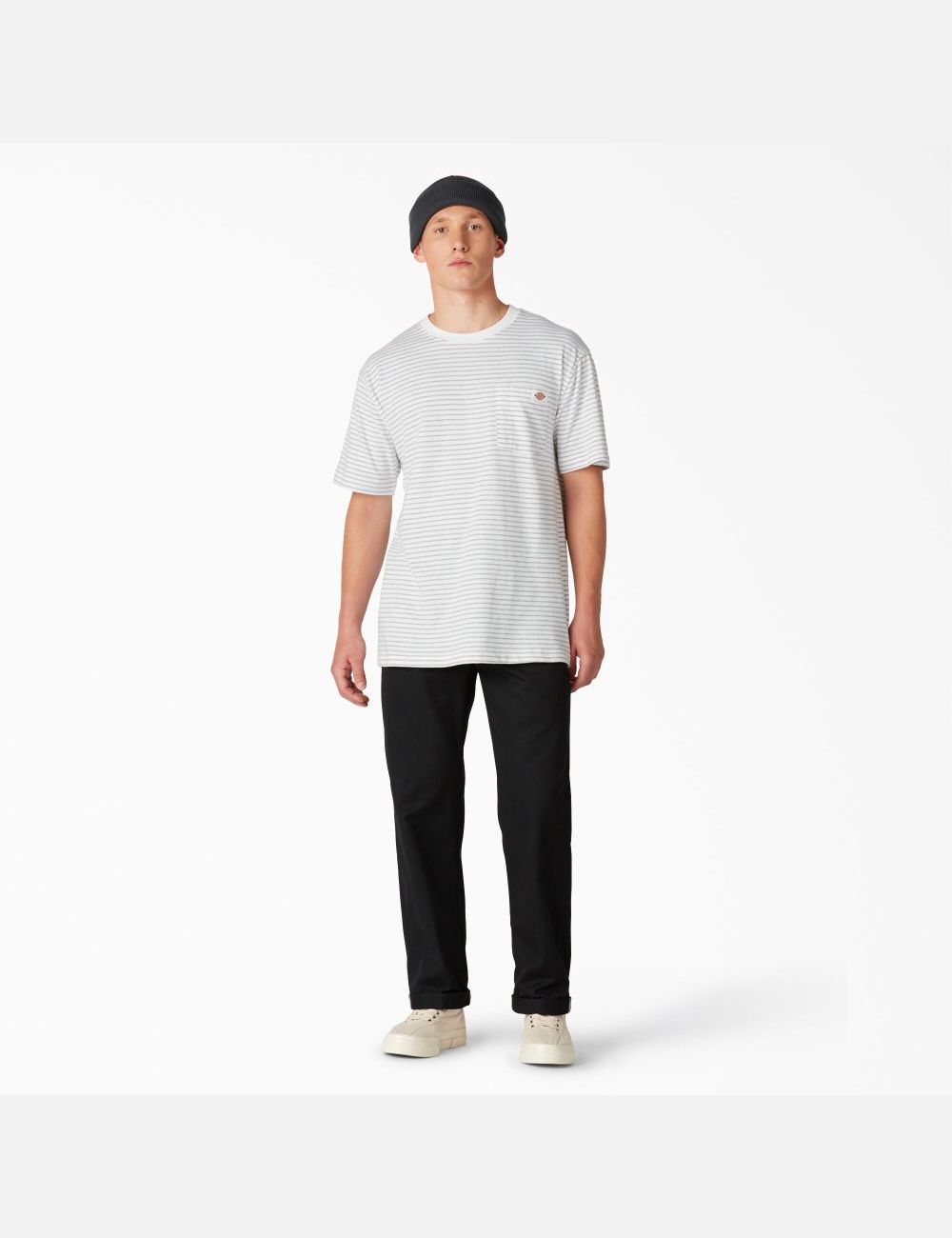 T Shirts Dickies Regular Fit Rayé Pocket Blanche Stripes | 374CHQWRM