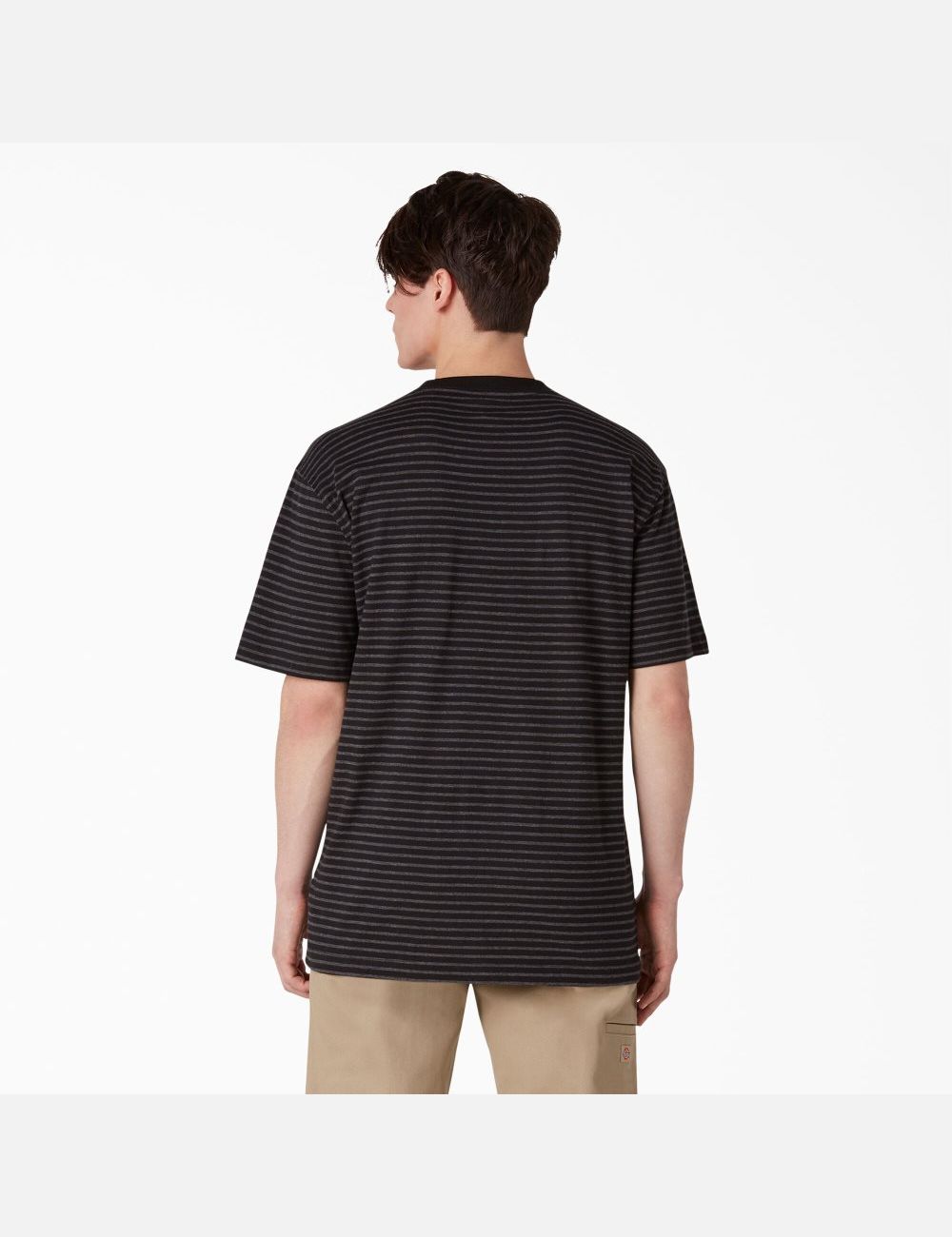 T Shirts Dickies Regular Fit Rayé Pocket Noir Stripes | 487FLXJAB