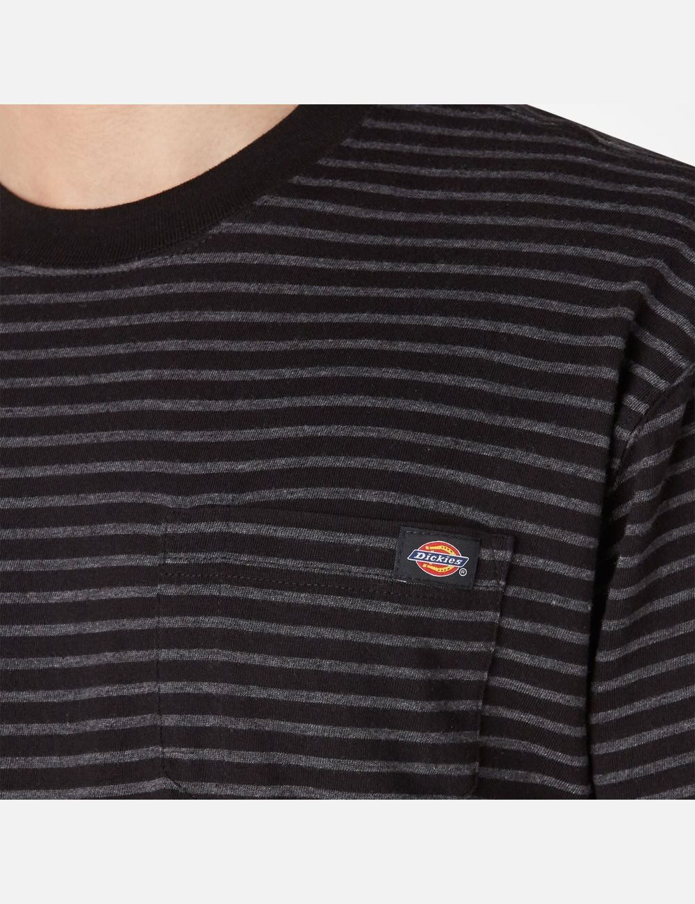 T Shirts Dickies Regular Fit Rayé Pocket Noir Stripes | 487FLXJAB