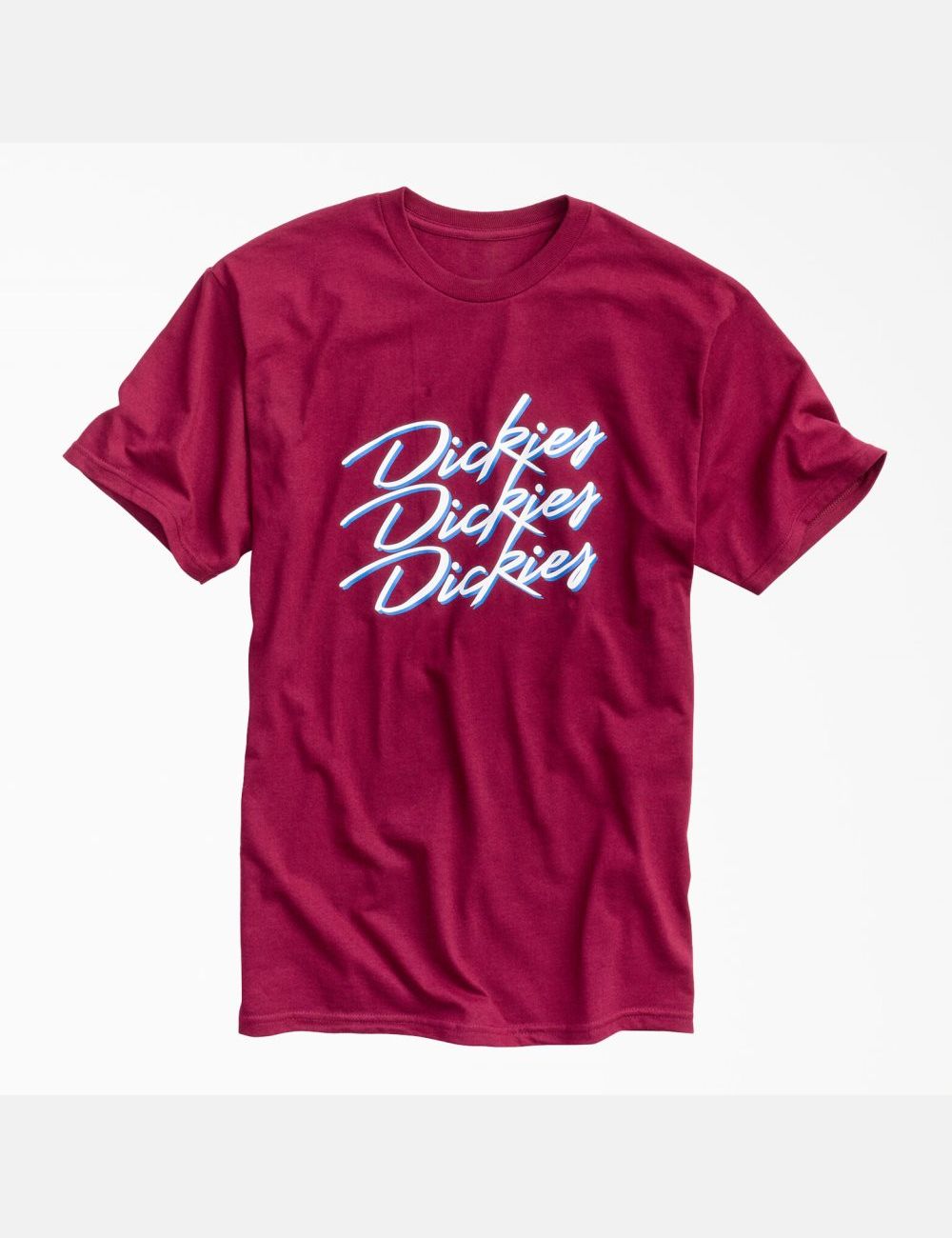 T Shirts Dickies Retro Script Graphique Bordeaux | 173VDLJGB