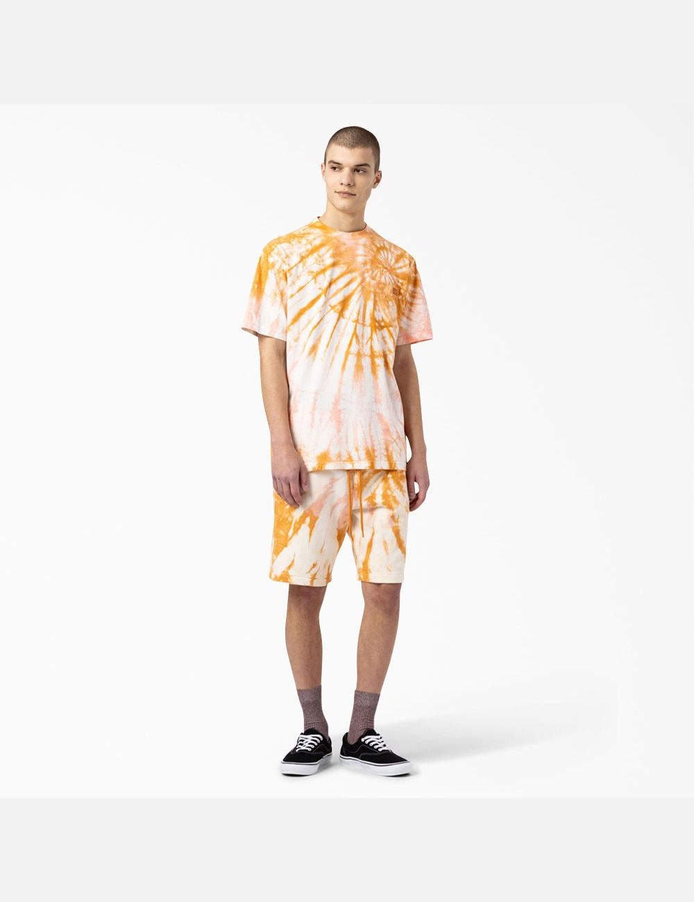 T Shirts Dickies Seatac Tie-Dye Orange | 401LACHTX