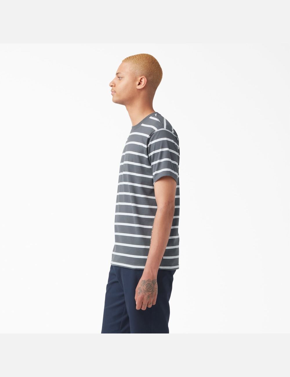 T Shirts Dickies Skateboarding Rayé Grise Stripes | 596SVWUMH