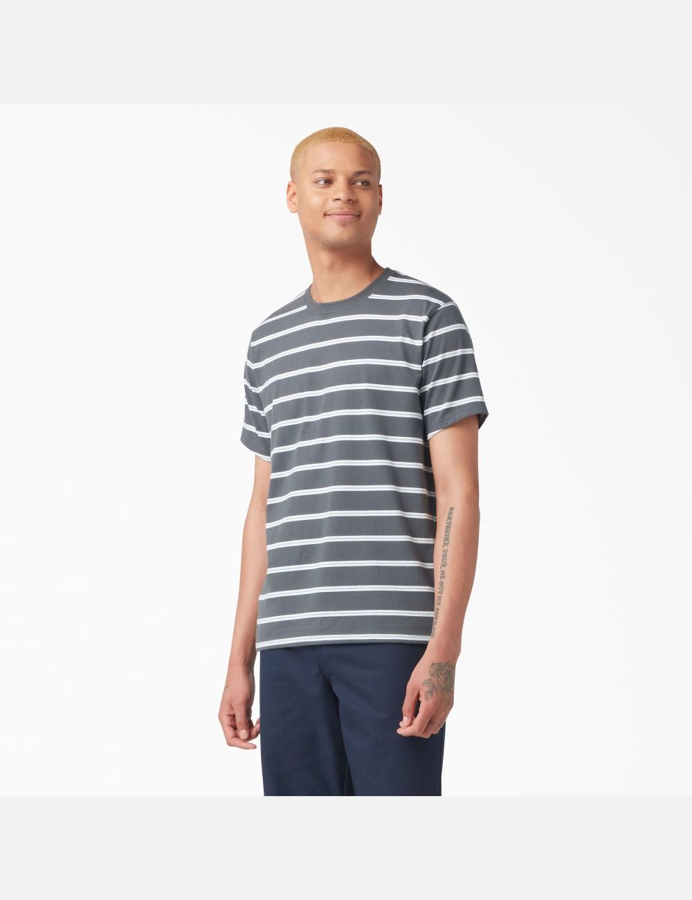 T Shirts Dickies Skateboarding Rayé Grise Stripes | 596SVWUMH