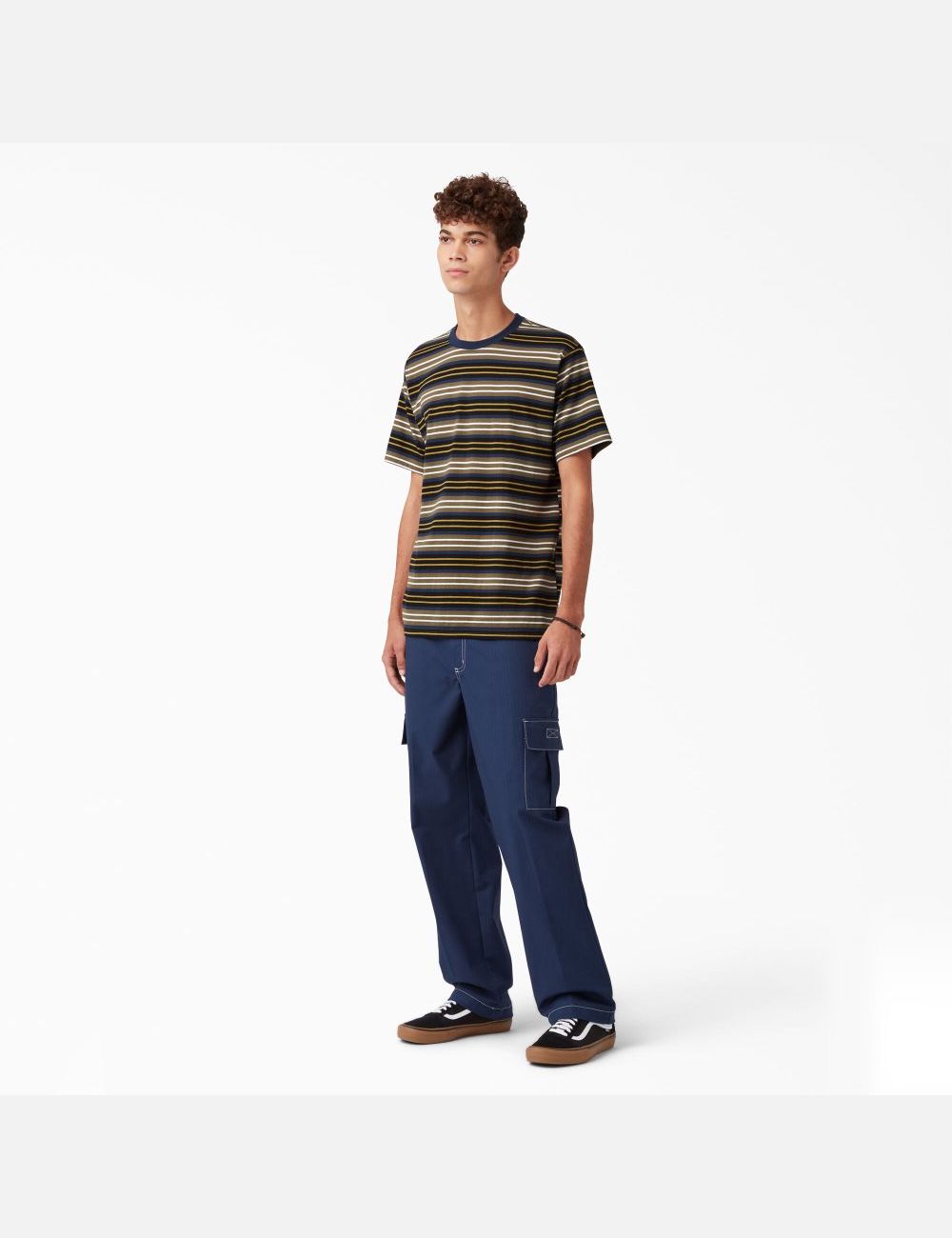 T Shirts Dickies Skateboarding Rayé Noir Stripes | 028WURBGN