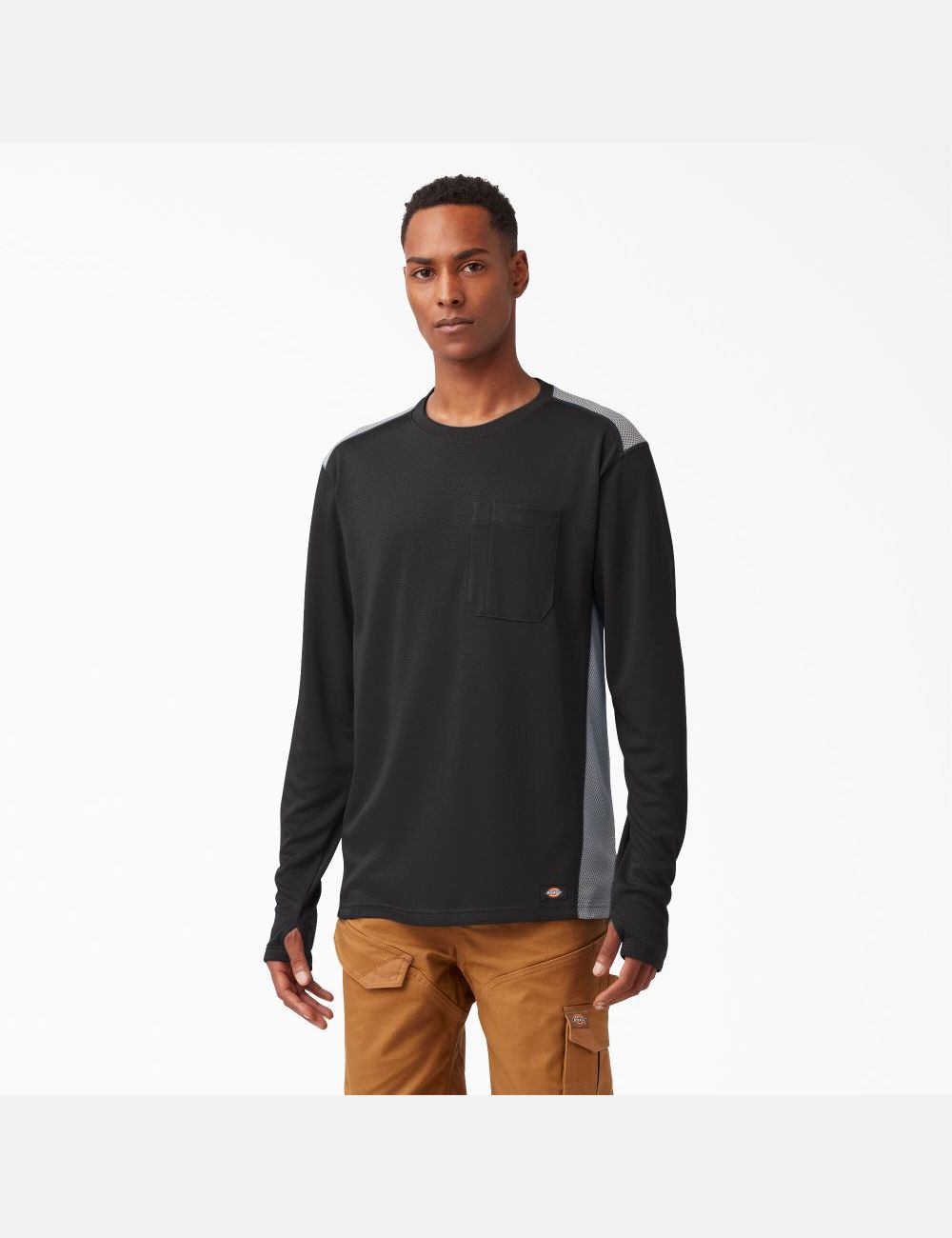 T Shirts Dickies Temp-iQ 365 Long Sleeve Noir | 518ESIODG