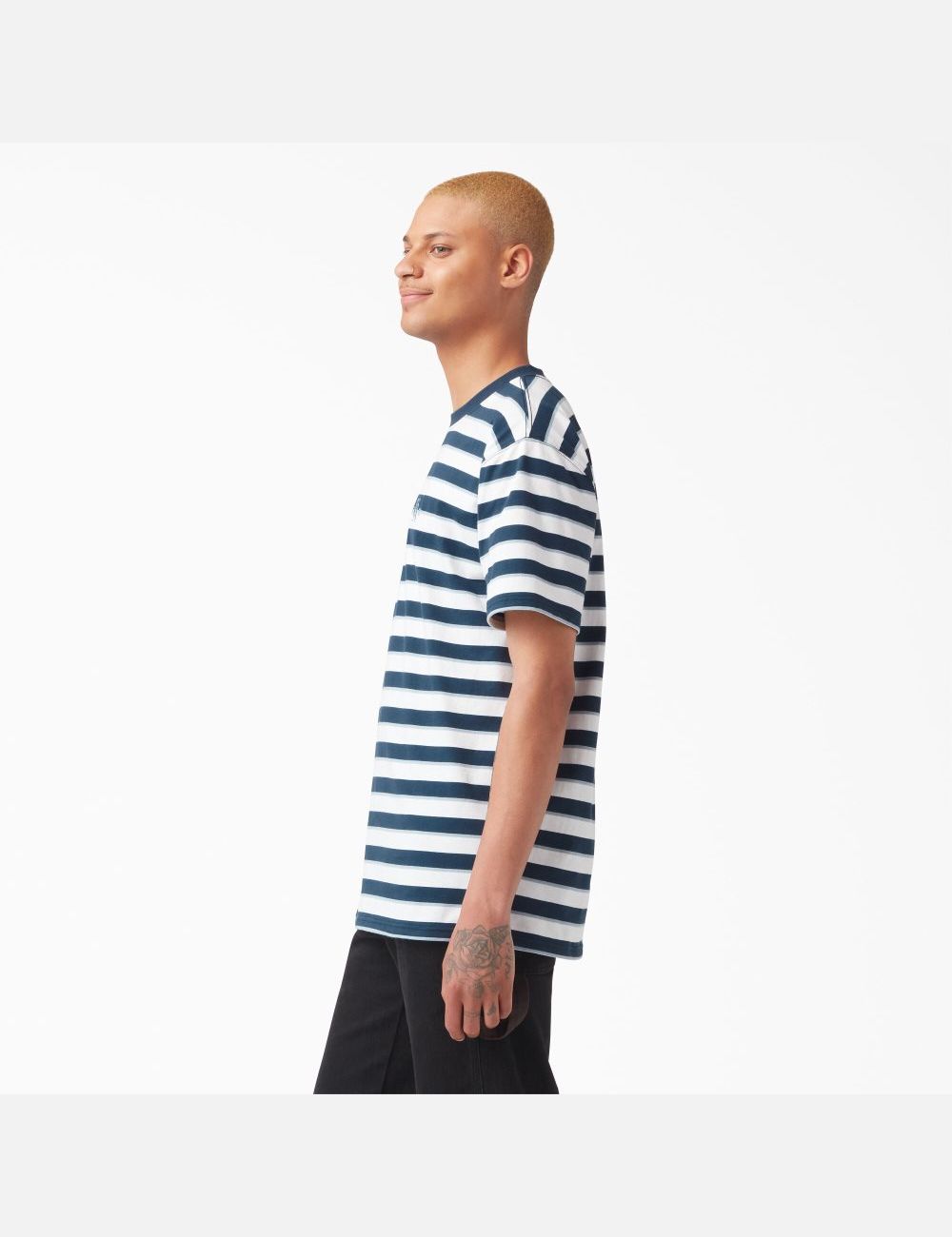 T Shirts Dickies Vincent Alvarez Rayé Bleu Stripes | 459UIKQTG