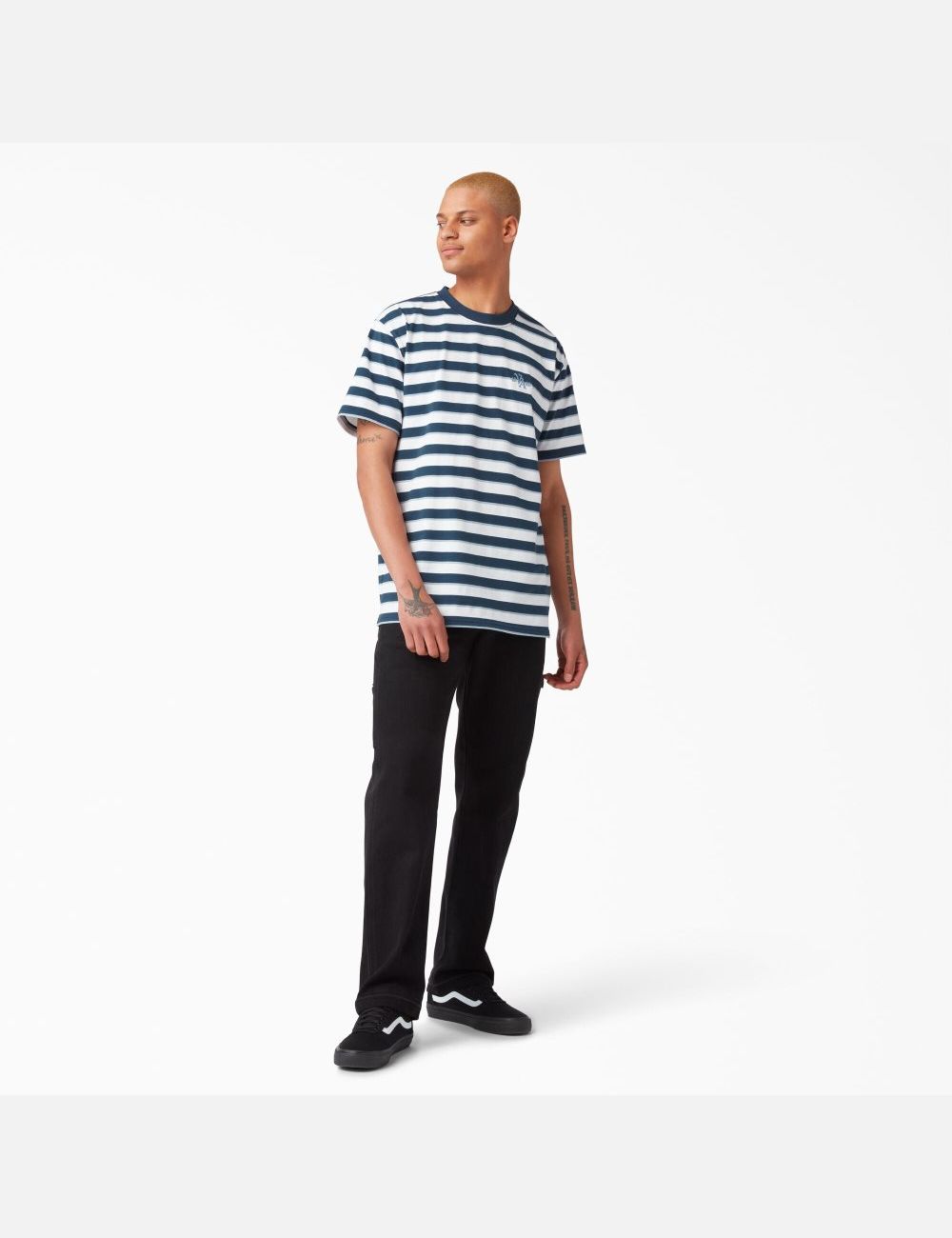 T Shirts Dickies Vincent Alvarez Rayé Bleu Stripes | 459UIKQTG