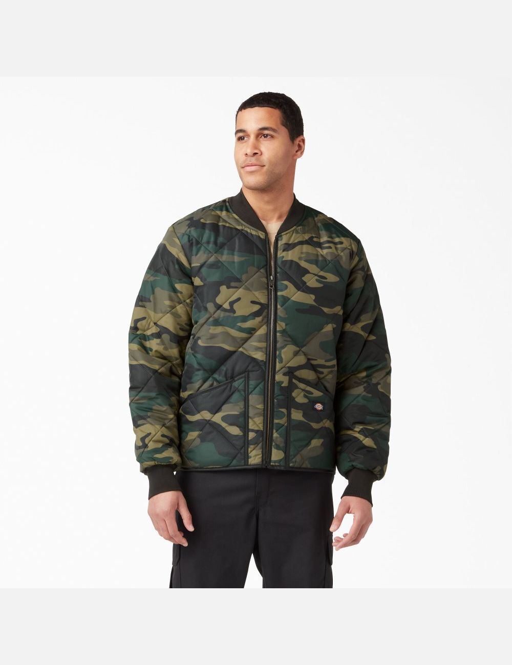 Veste Matelassée Dickies Camo Diamond Vert Camouflage | 541AEGJHQ