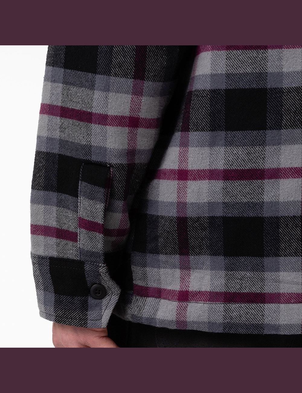 Vestes Chemises Dickies Flannel Matelassé Doublée Noir Bordeaux Grise | 254VQCYNP