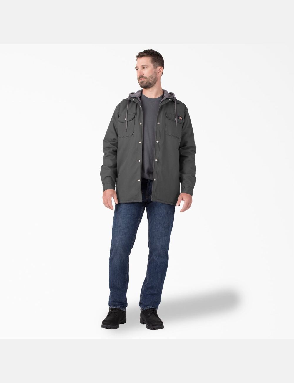 Vestes Chemises Dickies Hydroshield Duck Encapuchonné Grise | 504EXRZDM