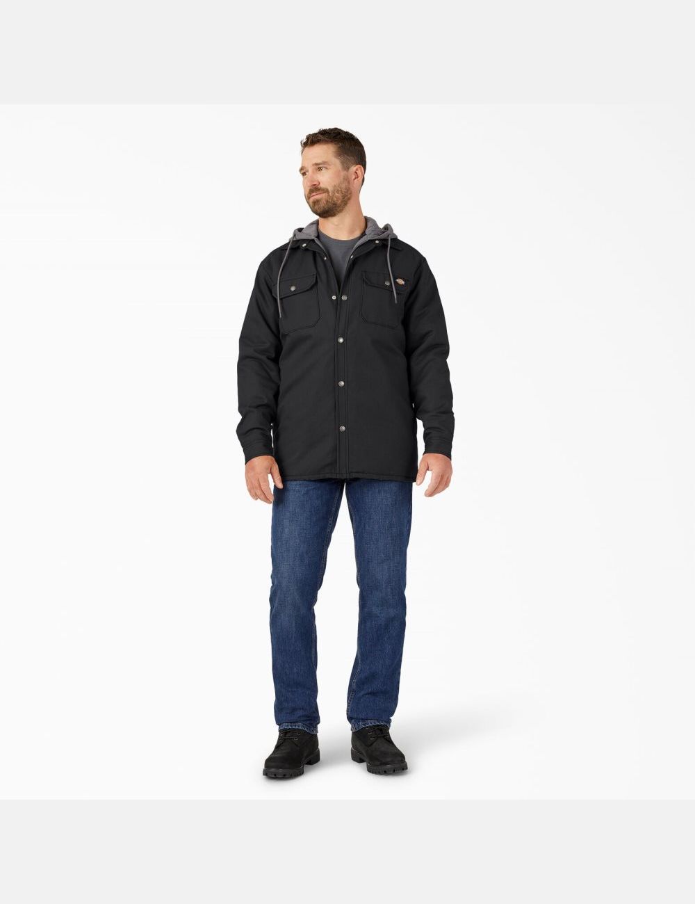 Vestes Chemises Dickies Hydroshield Duck Encapuchonné Noir | 530JICKEX