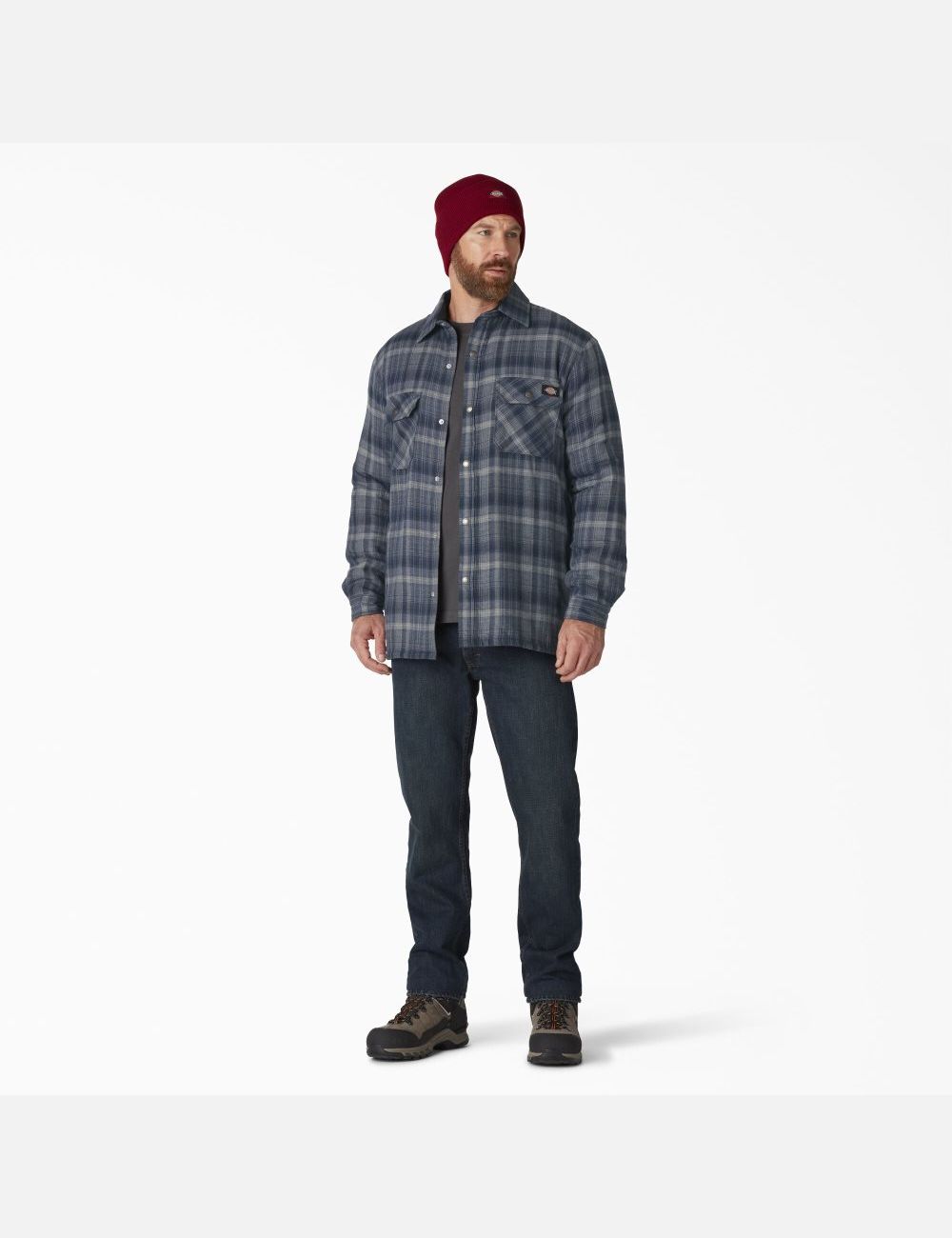 Vestes Chemises Dickies Hydroshield Flannel High Pile Fleece Bleu Marine Bleu Foncé | 167KZUDLT