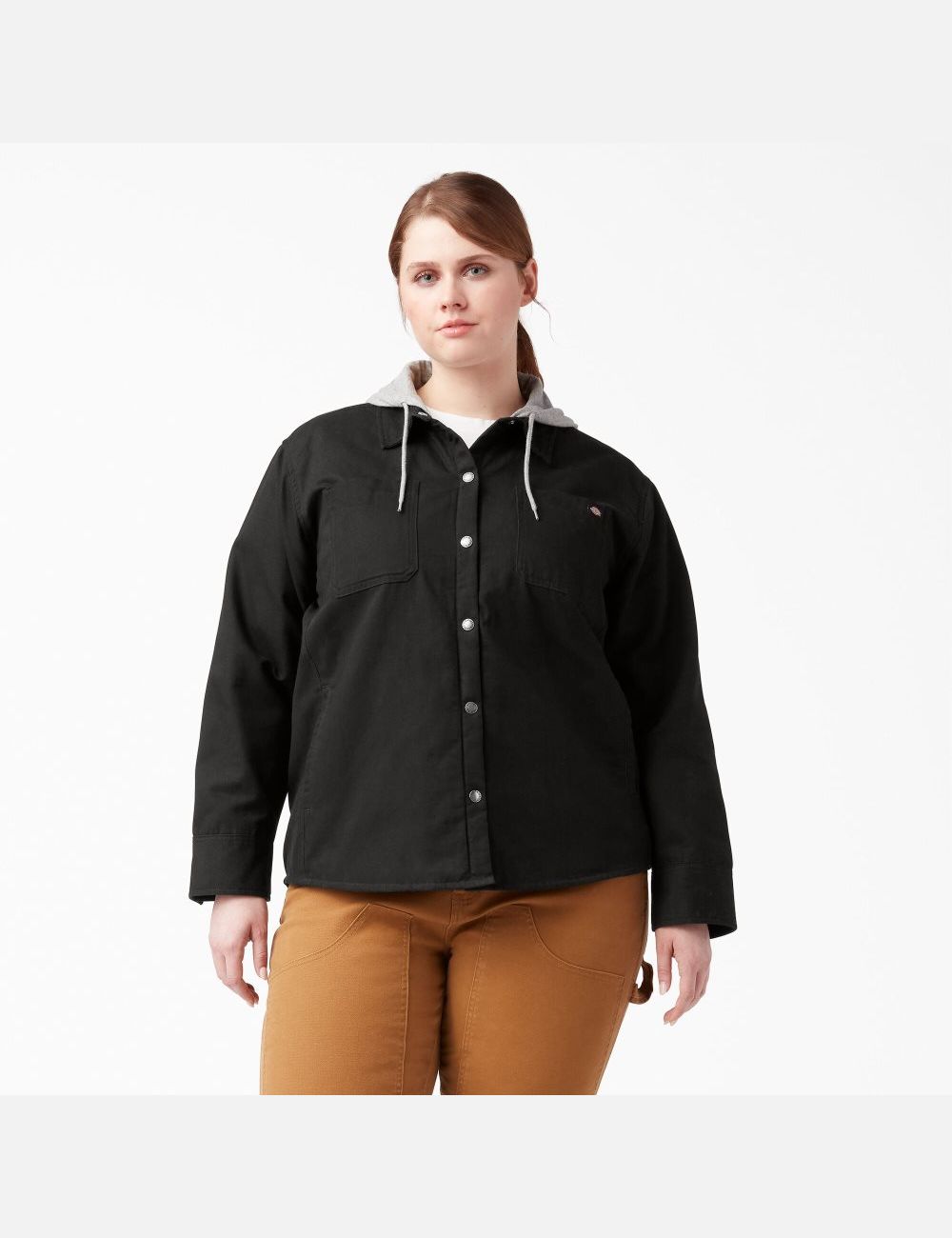 Vestes Chemises Dickies Plus Duck Encapuchonné Noir | 673WGTRPU