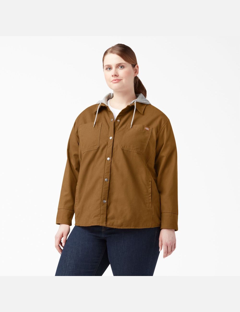 Vestes Chemises Dickies Plus Duck Encapuchonné Marron | 973KDPXWJ