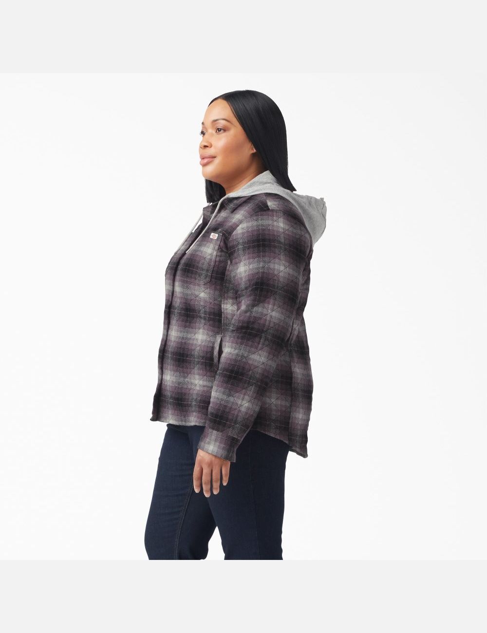 Vestes Chemises Dickies Plus Flannel Encapuchonné Violette Noir | 068GPFBQJ