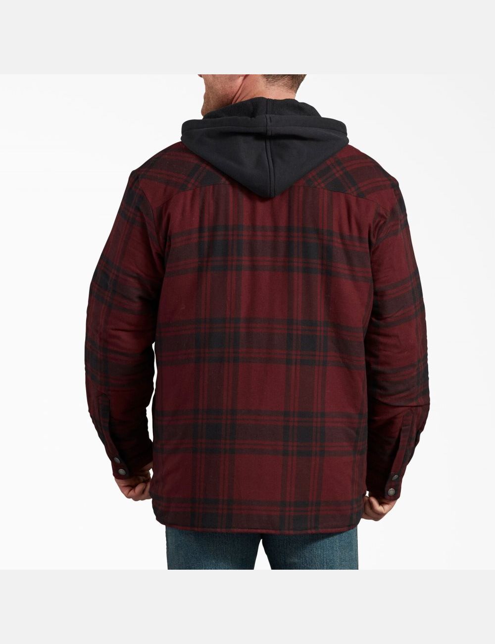 Vestes Chemises Dickies Relaxed Fit Icon Encapuchonné Matelassé Flannel Noir | 549ALOSYE