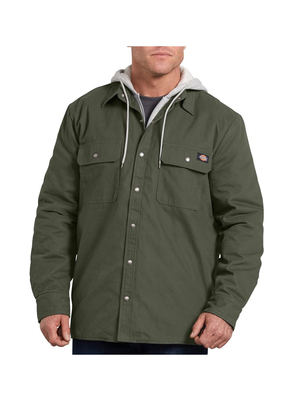 Vestes Chemises Dickies Relaxed Fit Icon Encapuchonné Duck Matelassé Vert Olive Vert | 678QVAELC