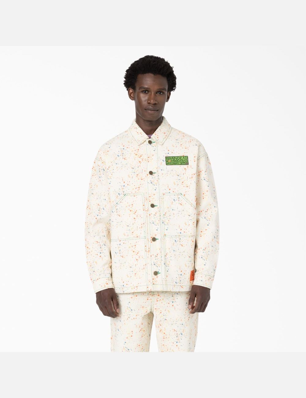 Vestes Décontractées Dickies Brain Dead Paint Splatter Tela Blanche | 075BCOGPA