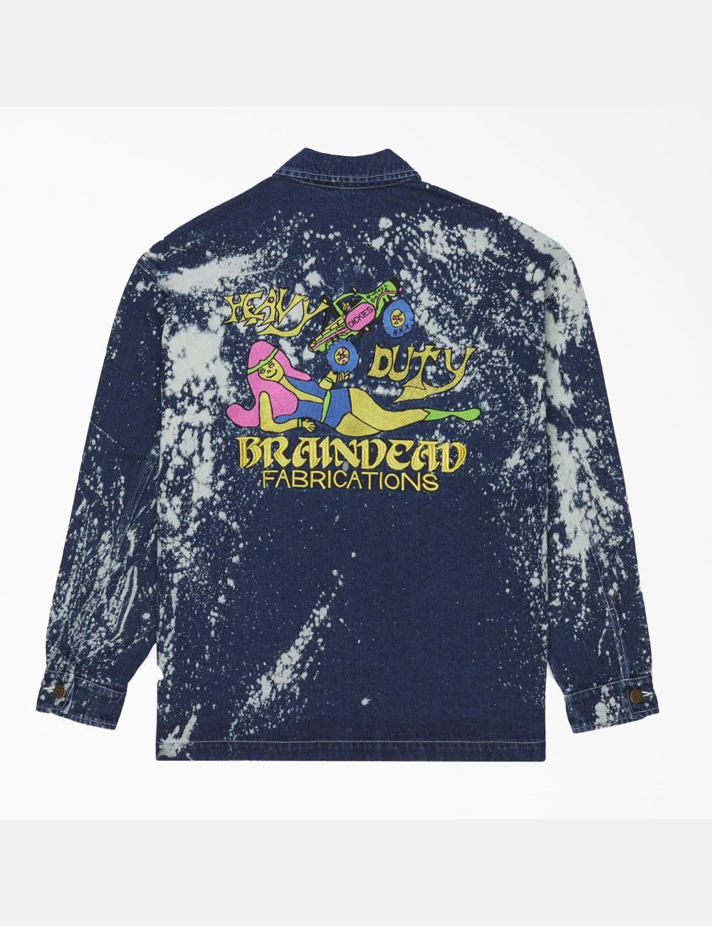 Vestes Décontractées Dickies Brain Dead Bleached Denim Indigo Bleu | 367JWFGEY