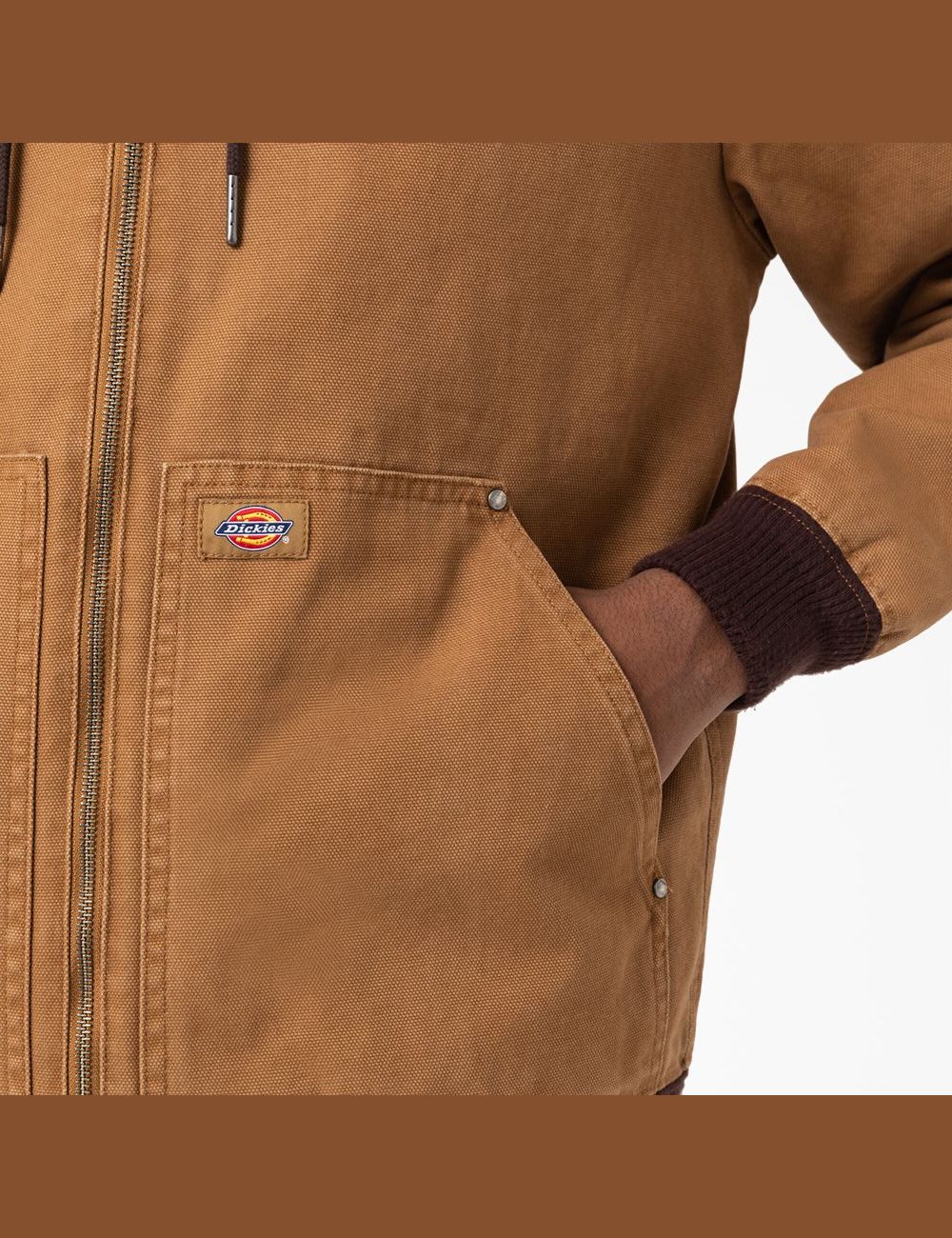 Vestes Décontractées Dickies Duck Encapuchonné Bomber Jacket Marron | 038TZAXDP