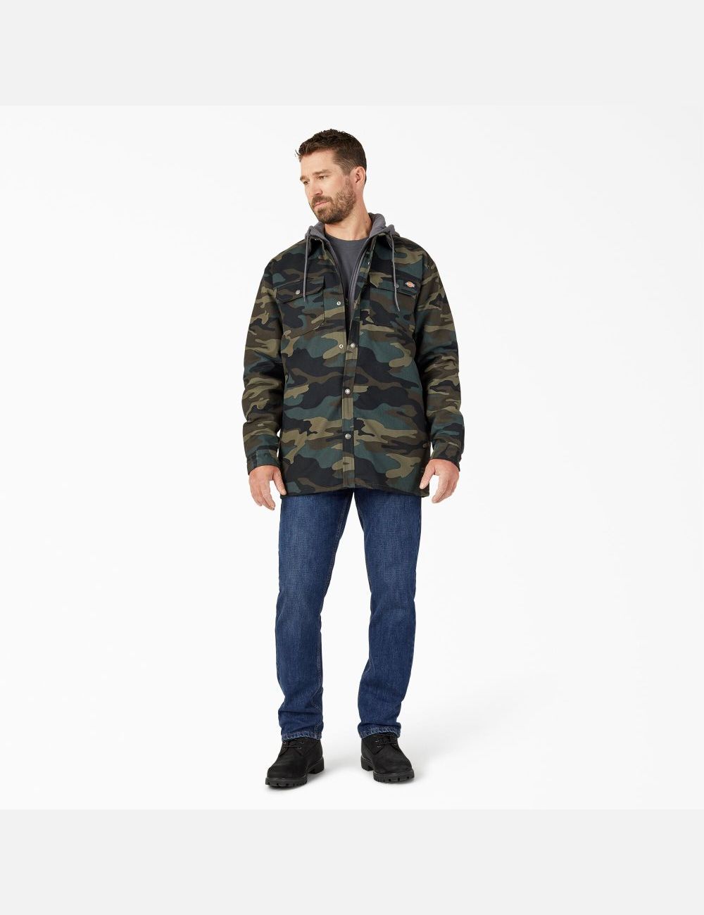 Vêtements D'extérieur Dickies Hydroshield Duck Encapuchonné Vert Camouflage | 092JIYVQL