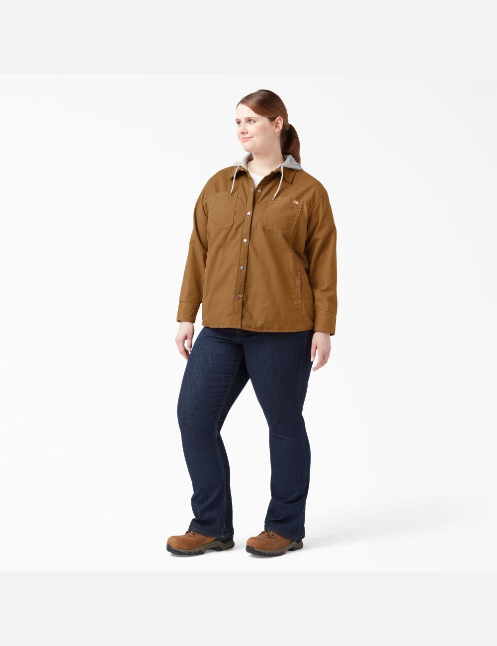 Vêtements D'extérieur Dickies Plus Duck Encapuchonné Marron | 352BHSWOD